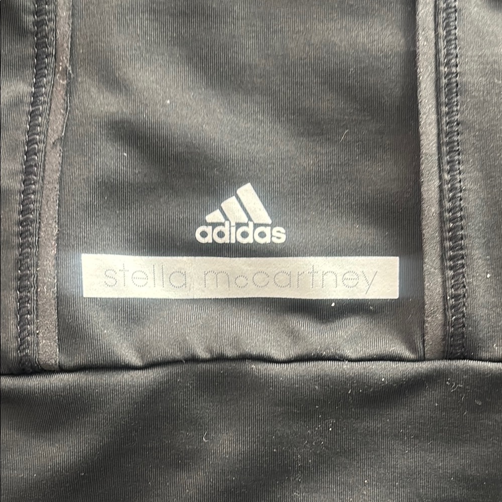 STELLA MCARTNEY x Adidas Black Cropped Leggings with Wide Waistband